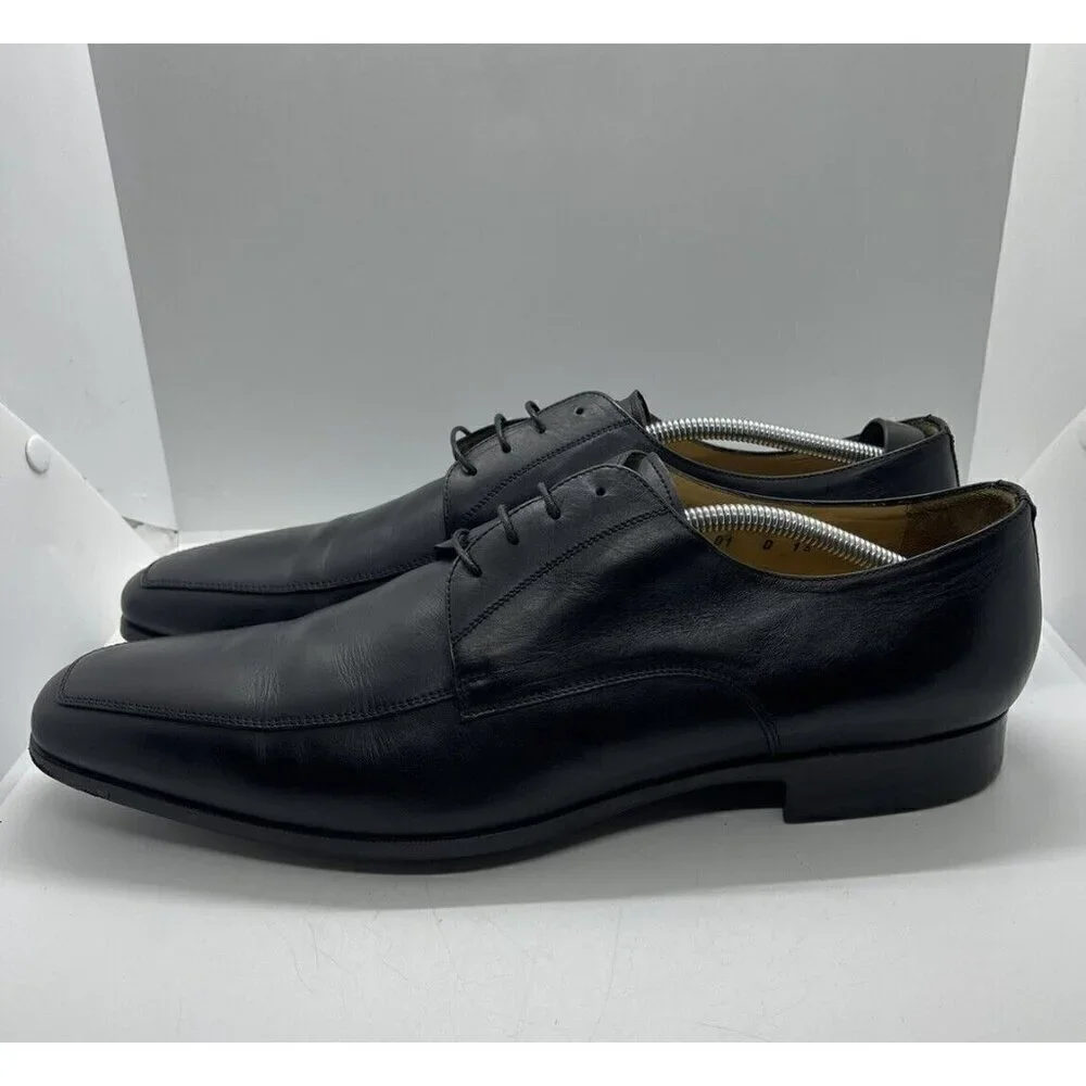 Santoni Men's Size 13D Black Classic Oxford Made in Italy Loafers Shoes 11927
